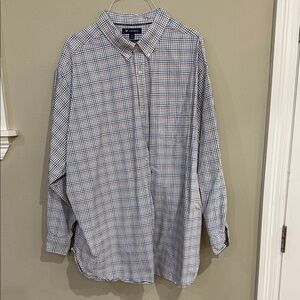Daniel Cremieux Men's Blue and White Checkered Shirt